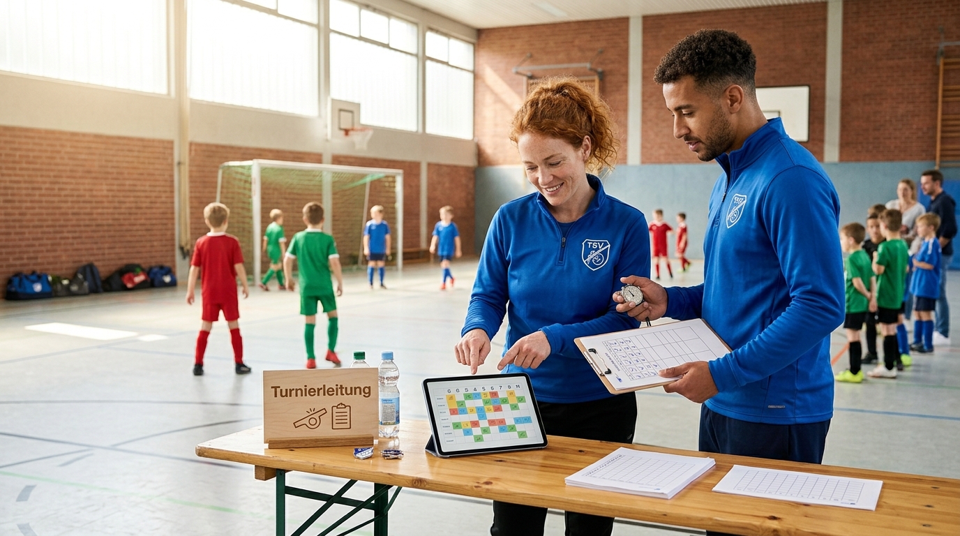 Turnierplan für 4 bis 16 Mannschaften: Spiele, Dauer, Beispiele